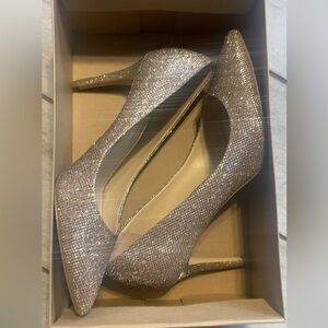 Jessica Simpson Sparkling Silver Heels